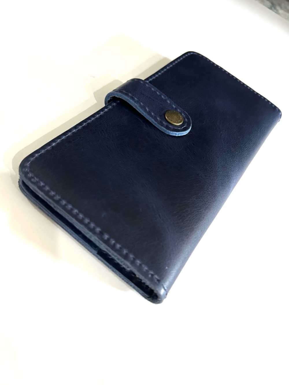 Portland Leather Goods Deep Water Navy Leather Snap Wallet - Picture 2 of 10